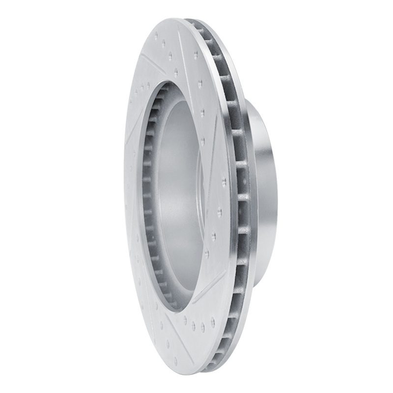 Toyota 4Runner Brake Rotor (1) - Front Left - R1 Concepts - Drilled & Slotted - Silver - `95-`04